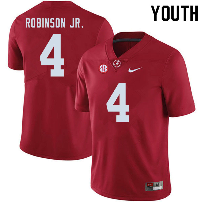 Alabama Crimson Tide Youth Brian Robinson Jr. #4 Crimson NCAA Nike Authentic Stitched 2020 College Football Jersey IS16F53LF